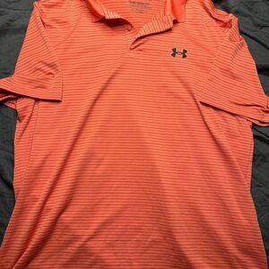 Under Armour Bright Orange Striped Polo
